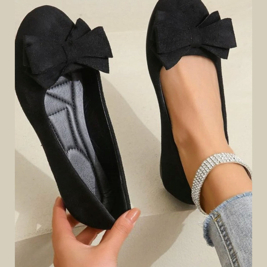 Thalvora | Women's Bow Ballet Flats Slip-On - Black - Image 1