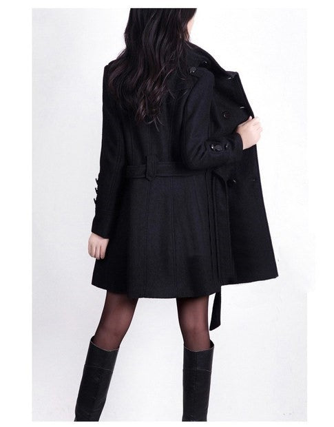Thessaly | Women's Double-Breasted Long Winter Coat - Image 1