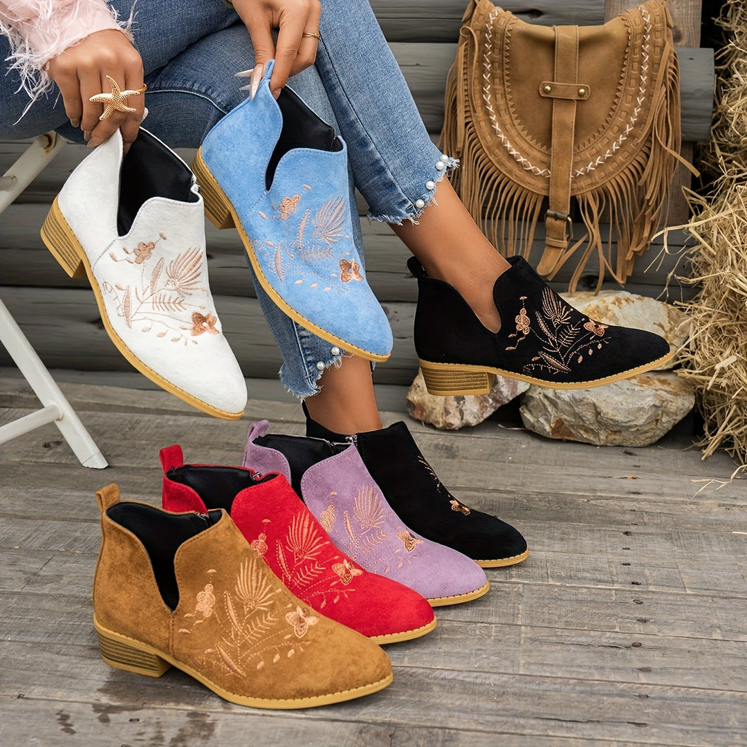 Thessira | Women's Embroidered Ankle Boots - Image 1