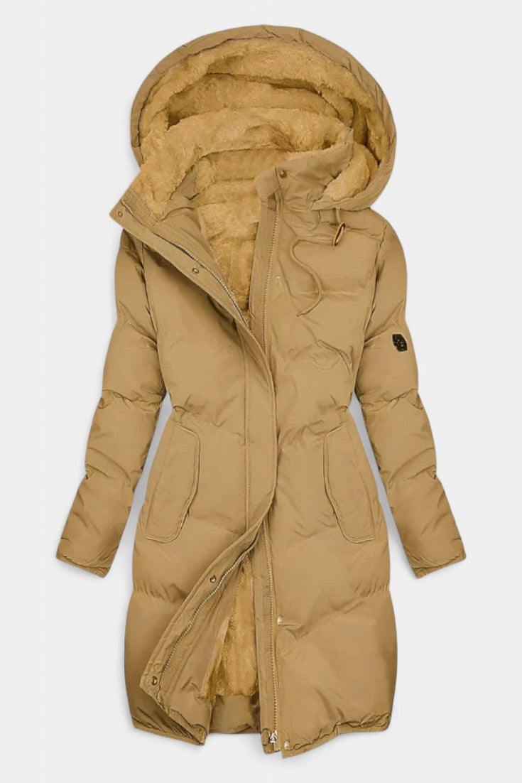 Thessvorn | Women's Hooded Winter Coat Faux Fur Lined - Image 2