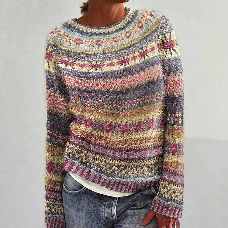 Threnova | Women's Christmas Fair Isle Knit Sweater - Image 2