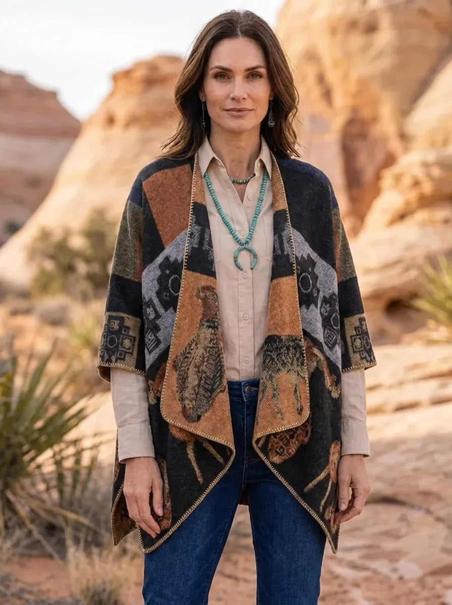 Threnova | Women's Southwest Blanket Wrap Cardigan - Image 1