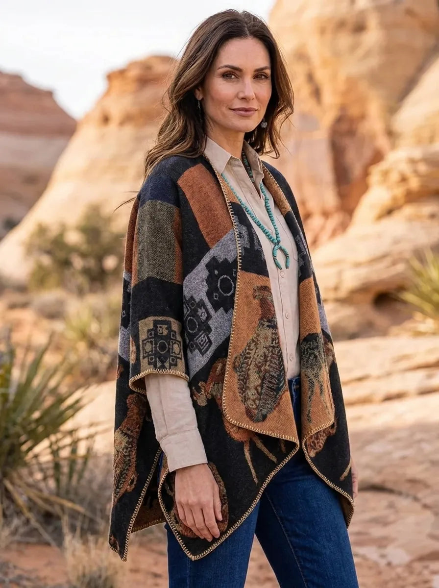 Threnova | Women's Southwest Blanket Wrap Cardigan - Image 2