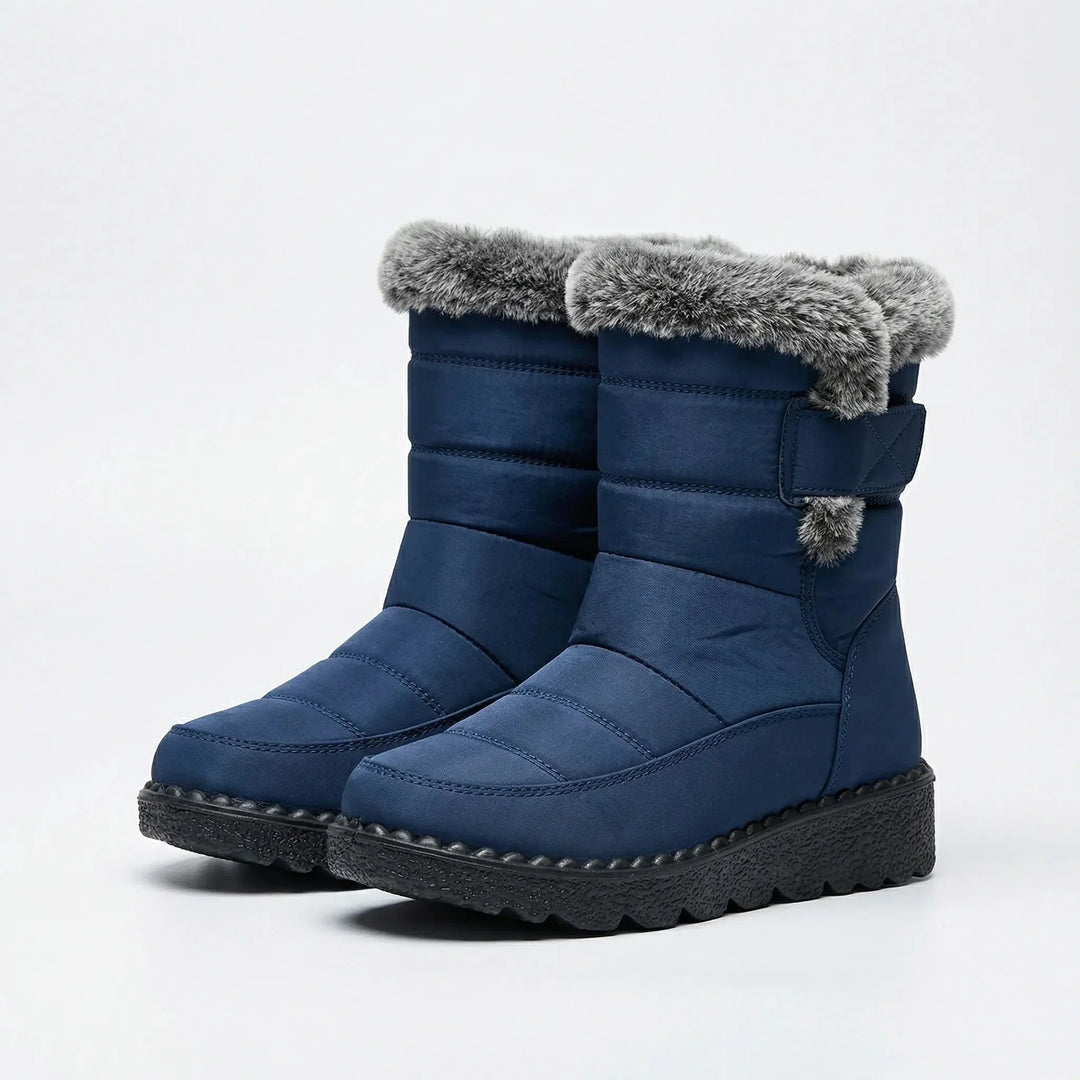 Veldara | Women's Winter Snow Boots Fur Cuff - Navy - Image 1
