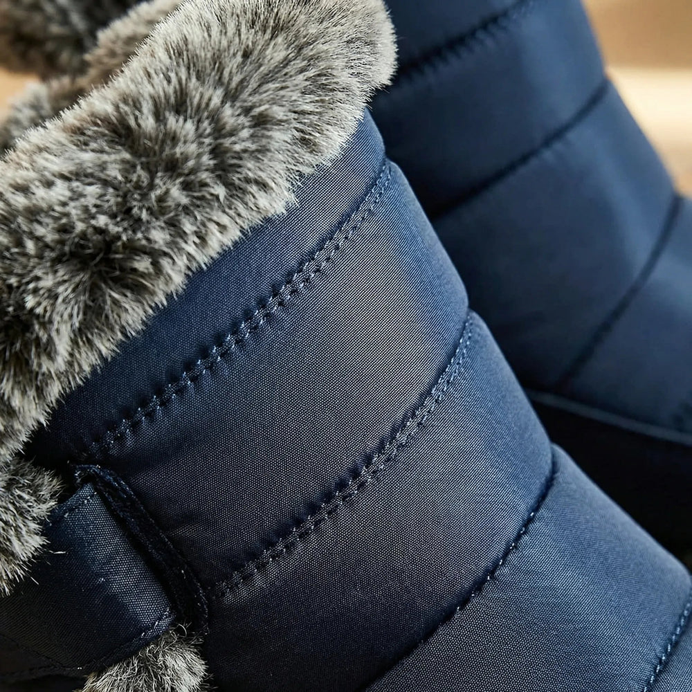 Veldara | Women's Winter Snow Boots Fur Cuff - Navy - Image 2