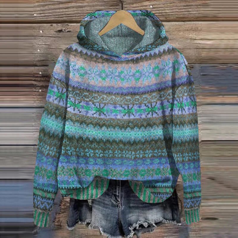 Veldene | Women's Christmas Sweater Hoodie Fair Isle - Image 1