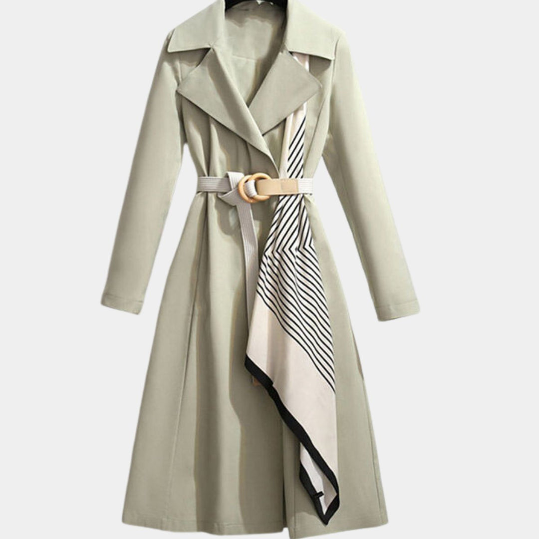 Veldorra | Women's Winter Trench Coat with Belt - Image 1