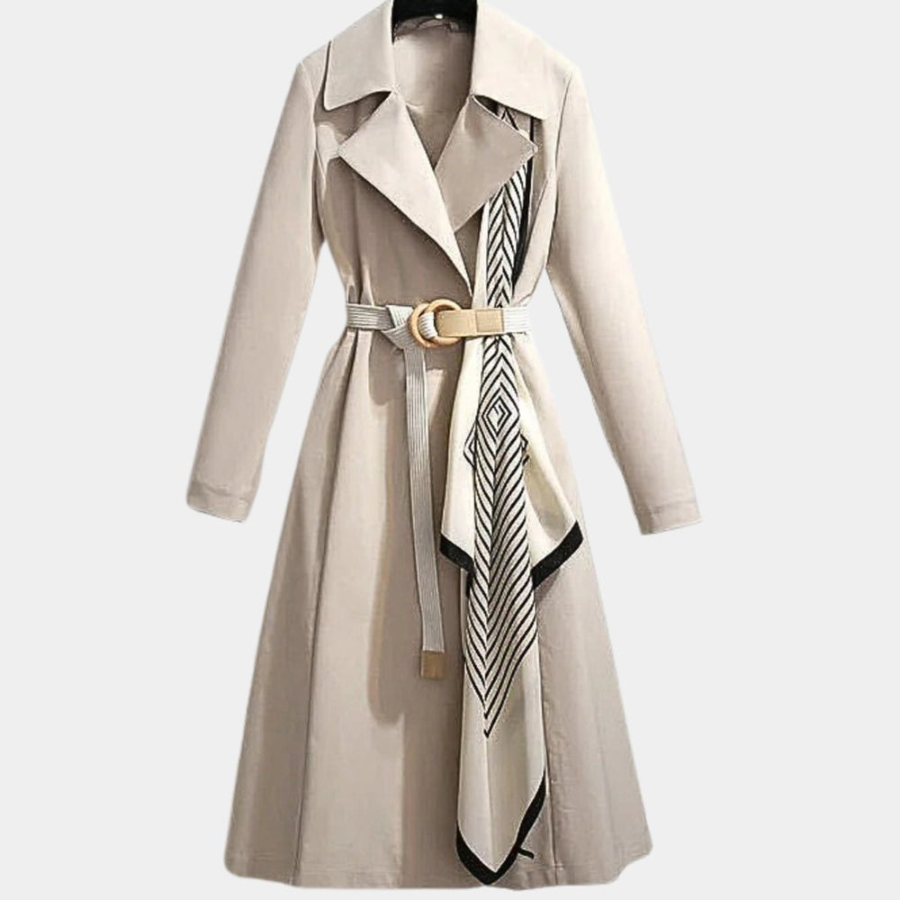 Veldorra | Women's Winter Trench Coat with Belt - Image 2