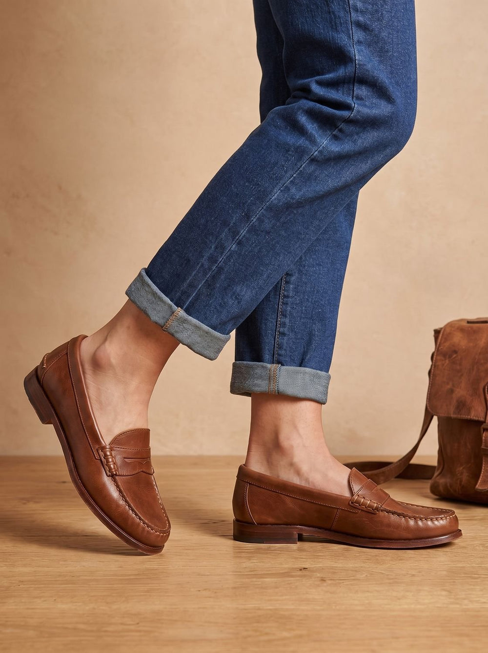Veldris | Women's Leather Penny Loafer Flat - Image 2