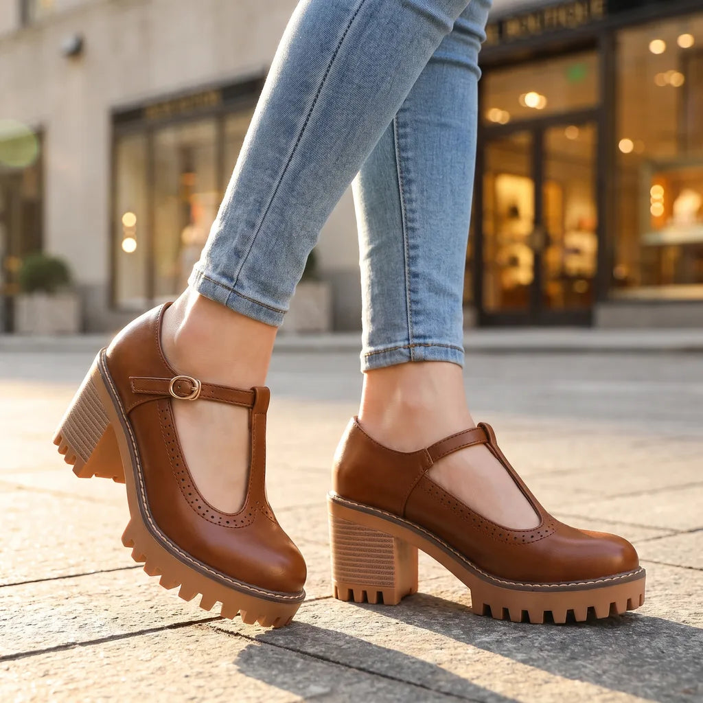 Veldwyn | Women's Mary Jane Block Heel Loafers - Image 1
