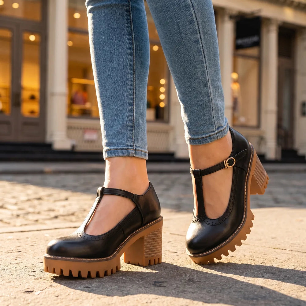 Veldwyn | Women's Mary Jane Block Heel Loafers - Image 2