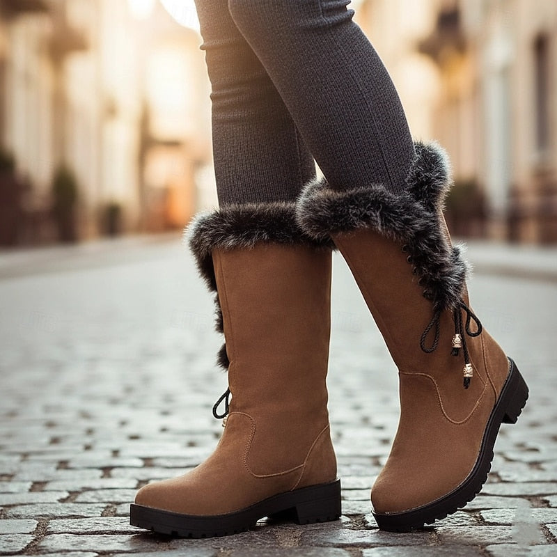 Velindra | Women's Knee-High Winter Boots Fur-Trimmed - Image 1