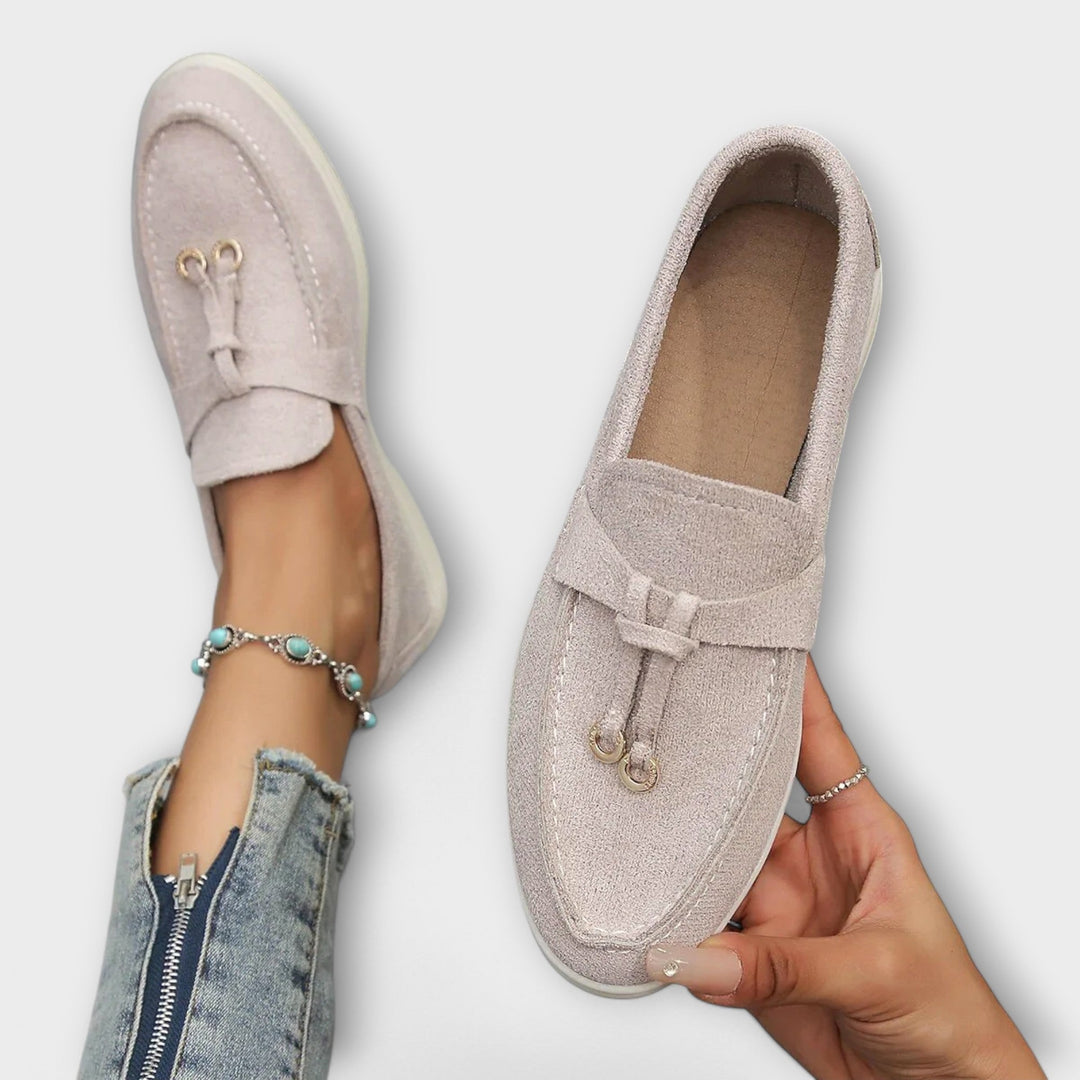 Velmith | Women's Casual Slip-On Loafers - Beige - Image 1