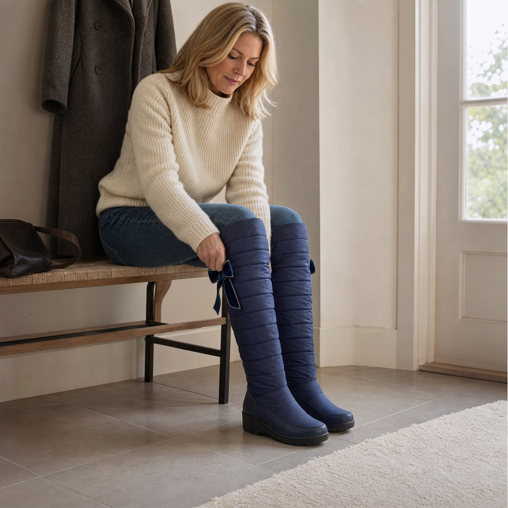 Velnara | Women's Waterproof Over-the-Knee Winter Boots - Navy - Image 2