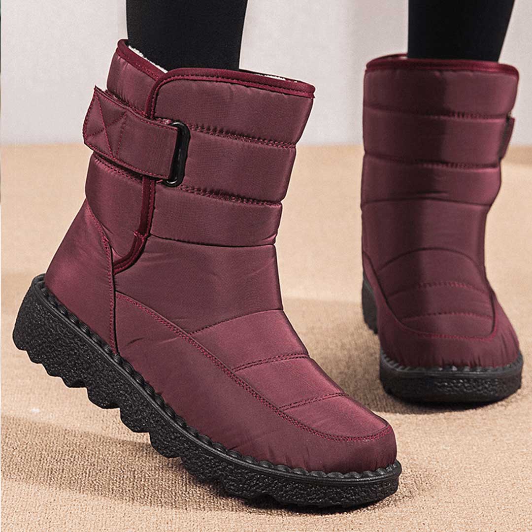 Velnora | Women's Waterproof Winter Snow Boots - Burgundy - Image 1