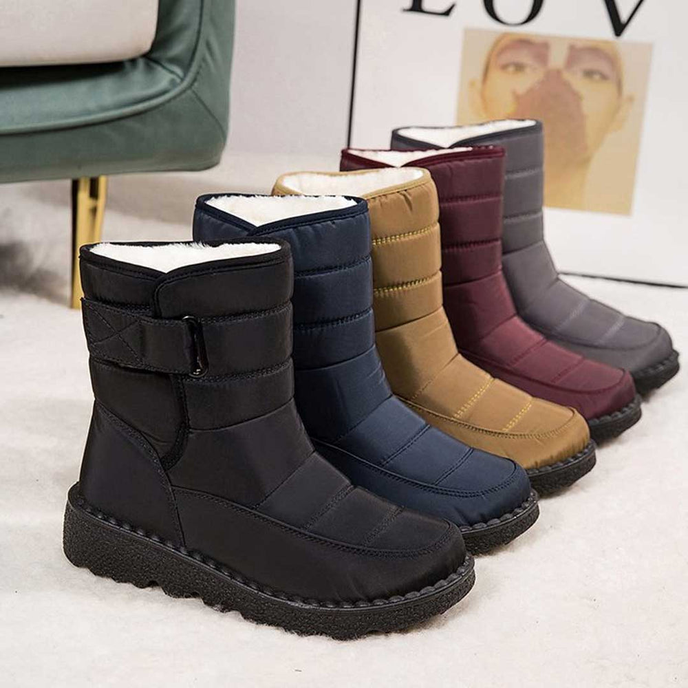 Velnora | Women's Waterproof Winter Snow Boots - Burgundy - Image 2