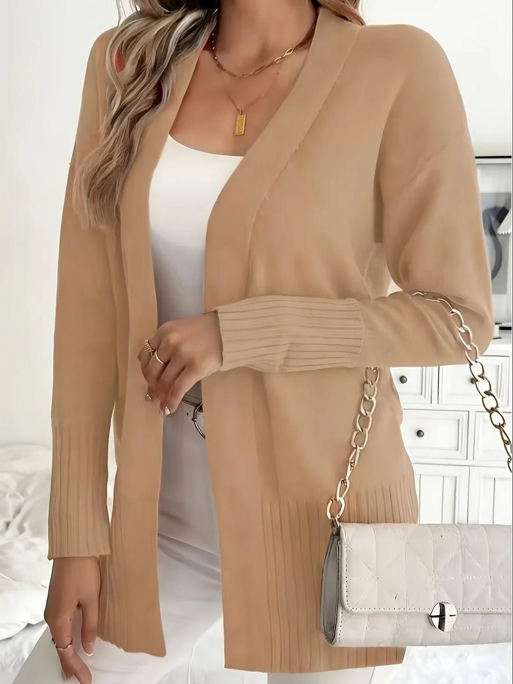 Vornelle | Women's Open Front Knit Sweater Cardigan - Image 2