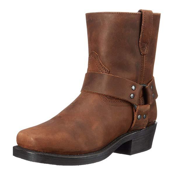 Vornielle | Women's Harness Ankle Boots Block Heel - Brown - Image 1