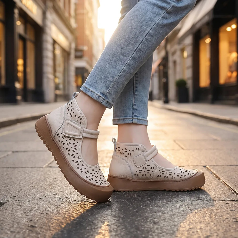 Vornwick | Women's Orthopedic Sneakers Cutout Platform - Brown - Image 2