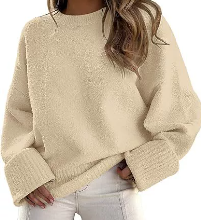 Vorrith | Women's Relaxed Fit Crewneck Sweater - Cream - Image 1
