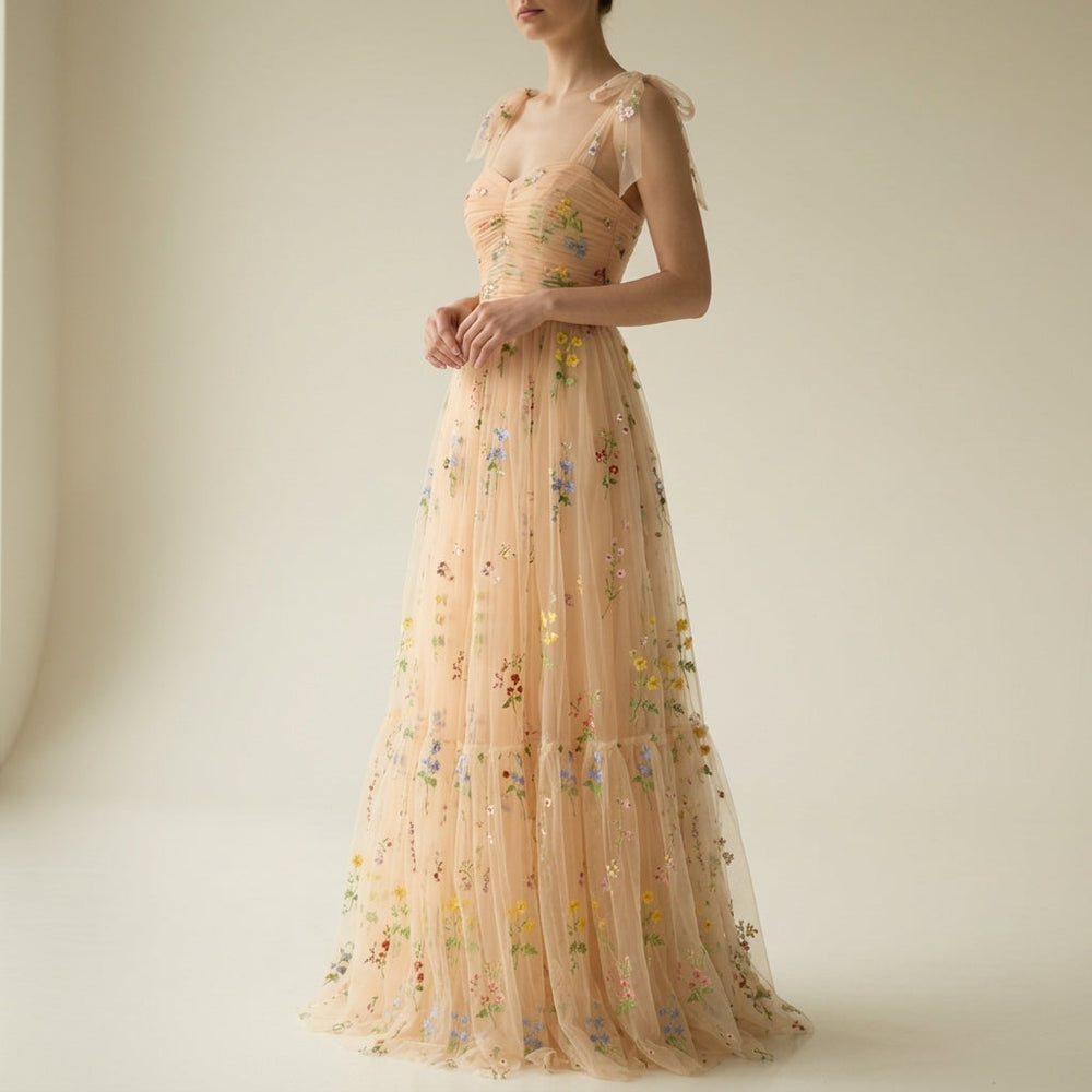Vrenalia | Women's Tulle Maxi Party Dress - Blue - Image 2
