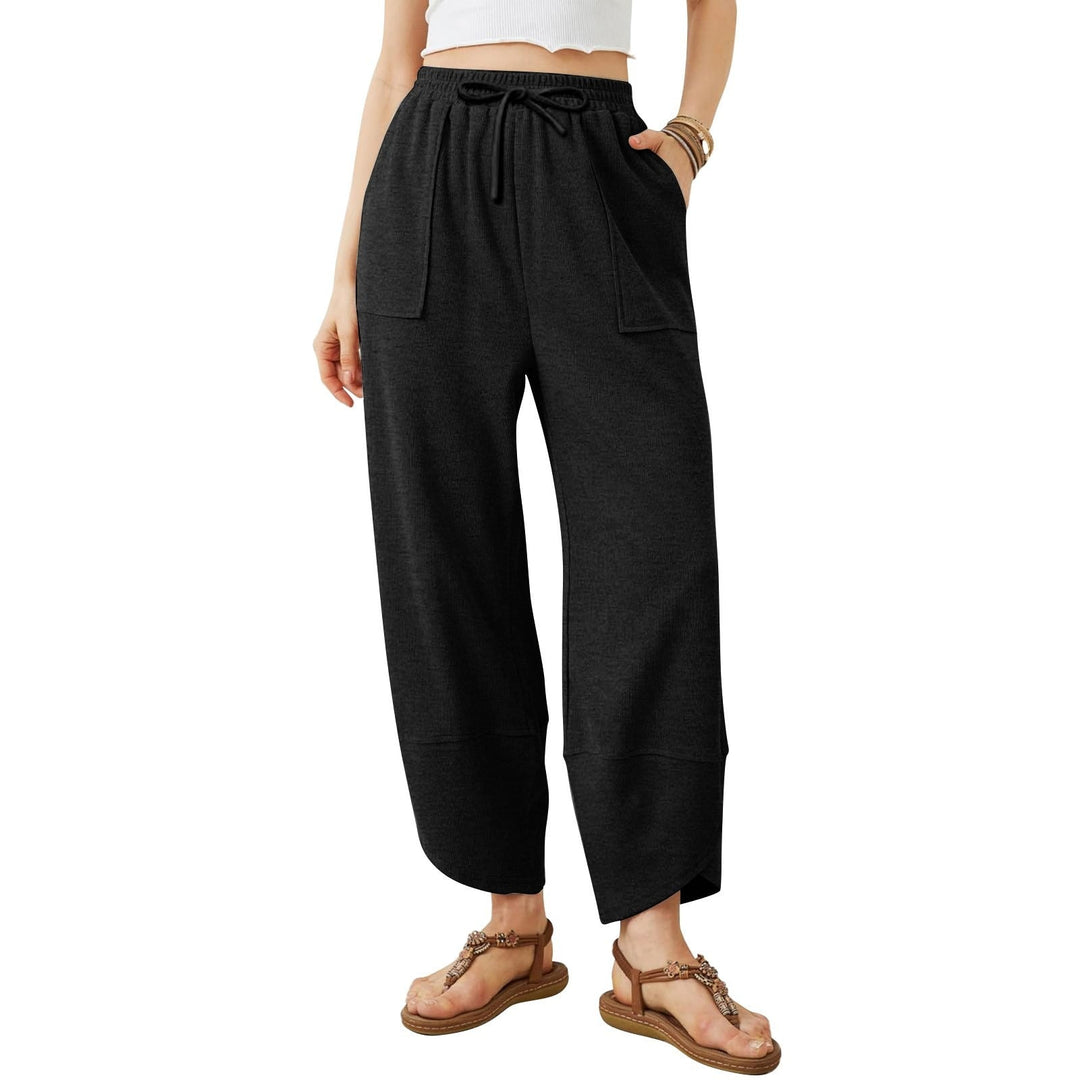 Vrendall | Women's Wide Leg Baggy Pants - Black - Image 1