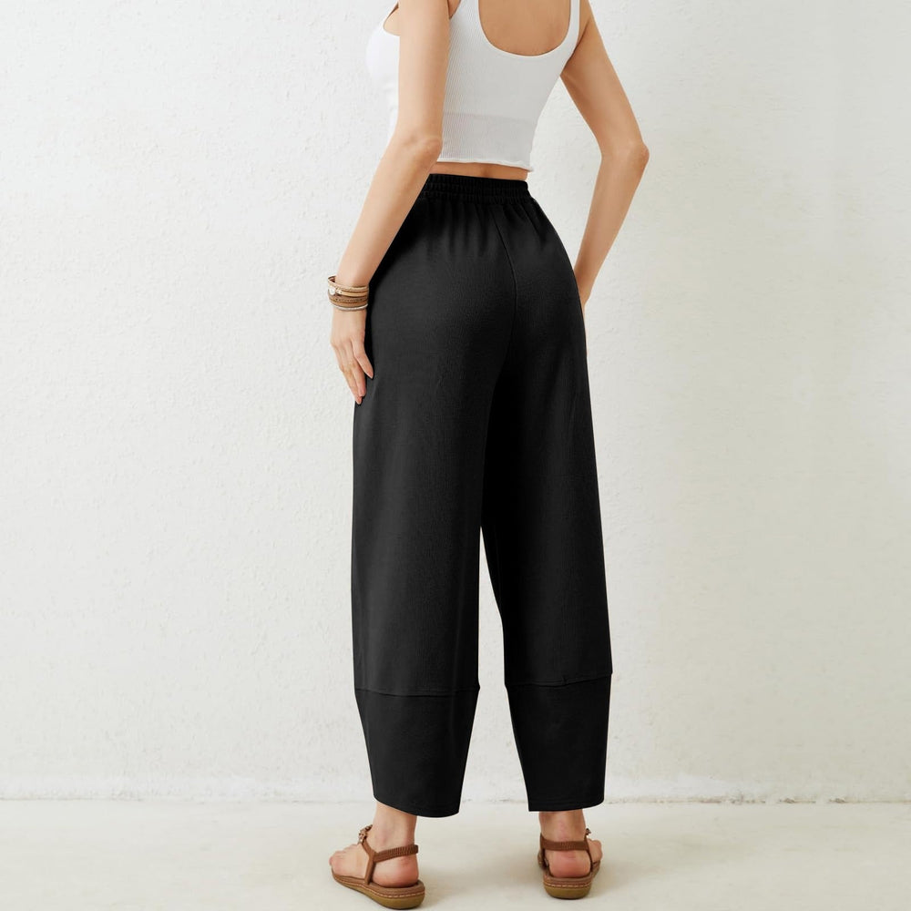 Vrendall | Women's Wide Leg Baggy Pants - Black - Image 2