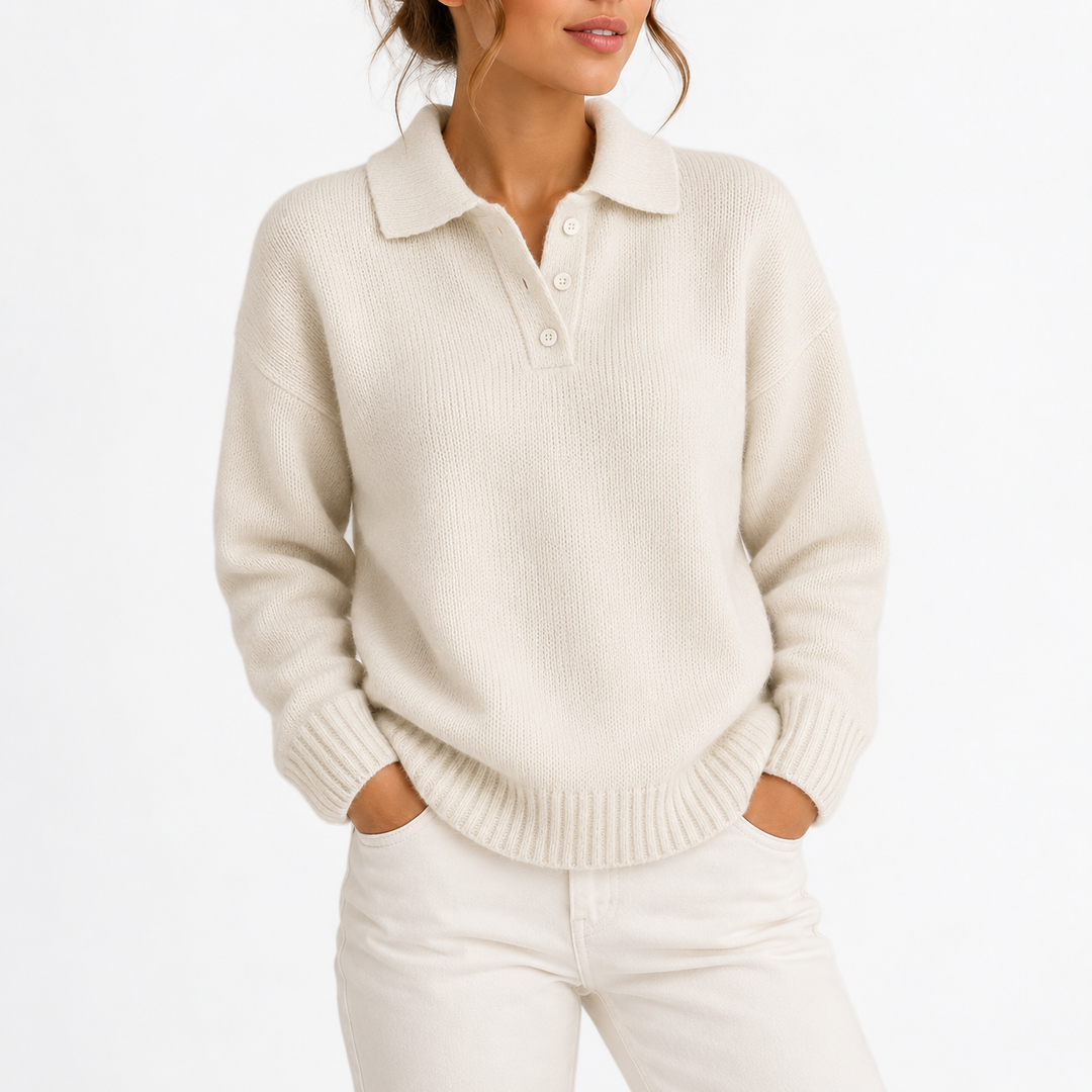 Vrenova | Women's Polo Collar Knit Sweater - Image 1