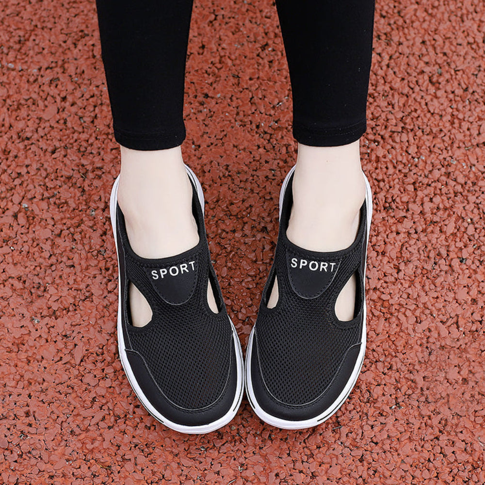 Vrentha | Women's Orthopedic Slip-On Sport Sneaker Mules - Black - Image 2