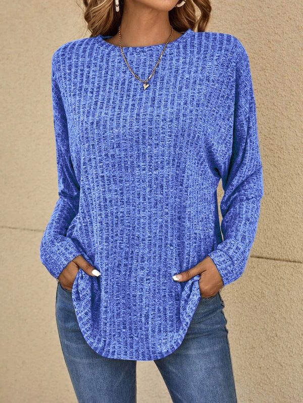 Welvorn | Women's Knit Sweater Long Sleeve Waffle Top - Image 2