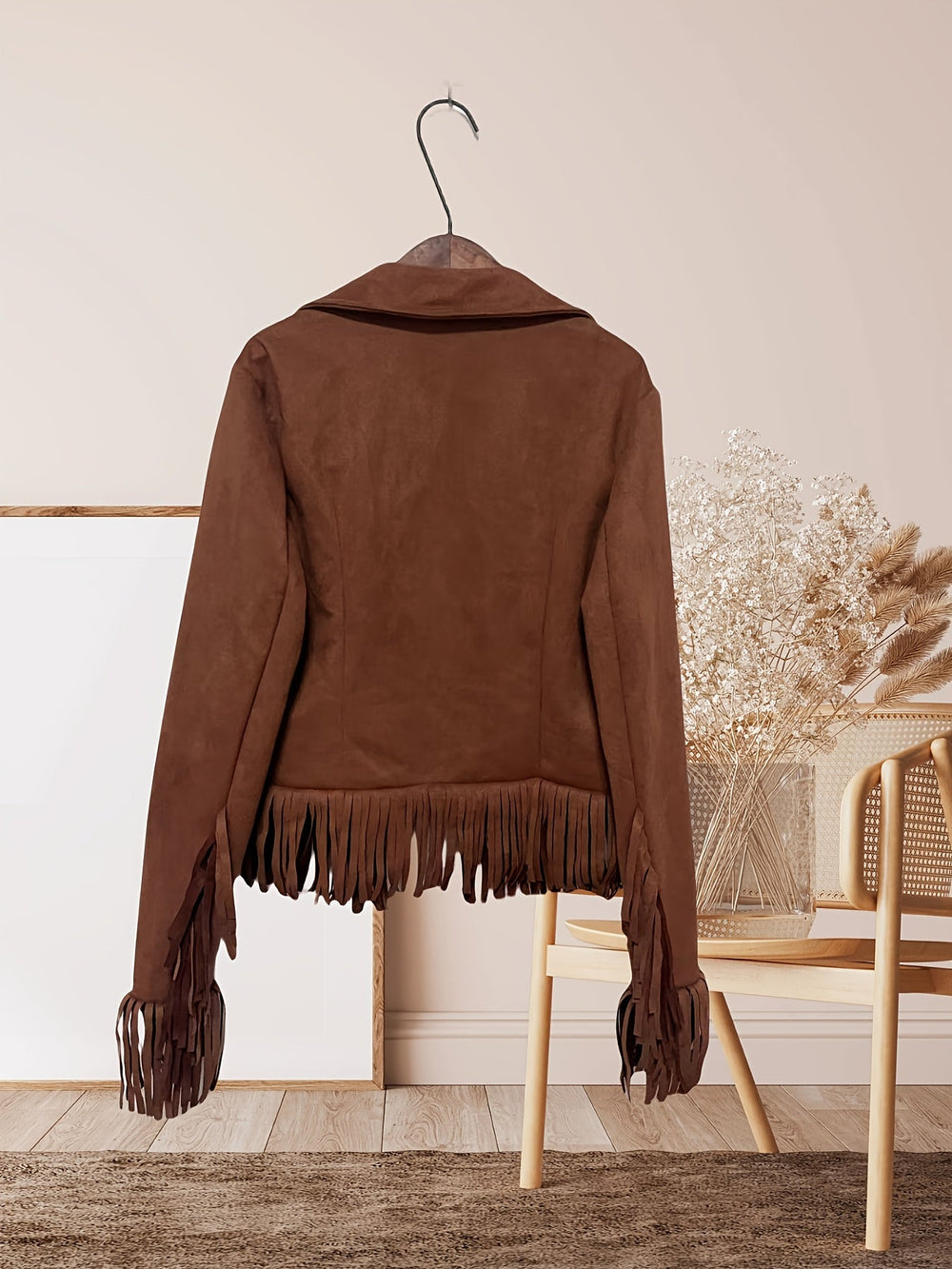 Wrenova | Women's Fringe Western Jacket - Brown - Image 2