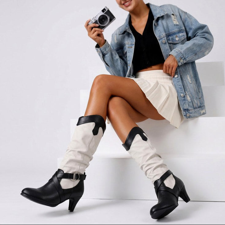 Wrenova | Women's Slouchy Knee High Western Boots - Image 1