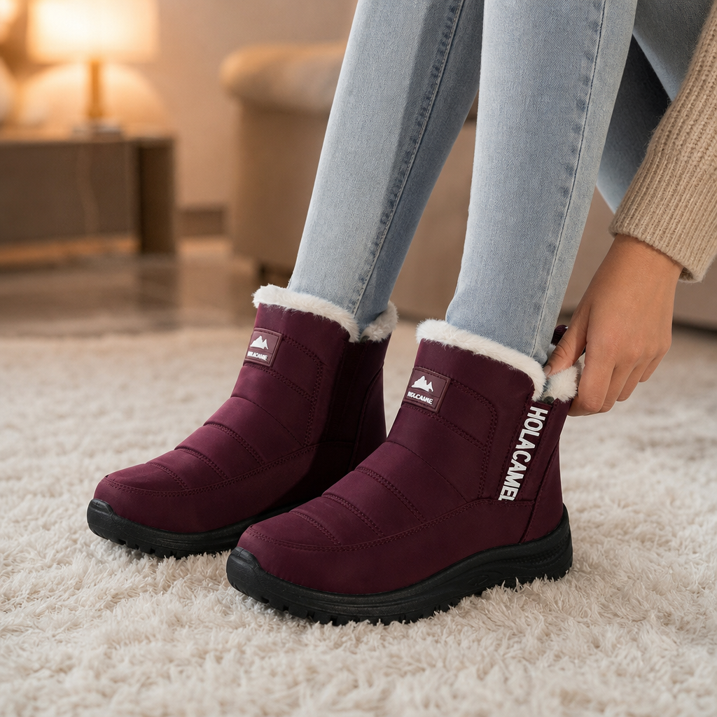 Wrenova | Women's Waterproof Winter Snow Boots - Burgundy - Image 1