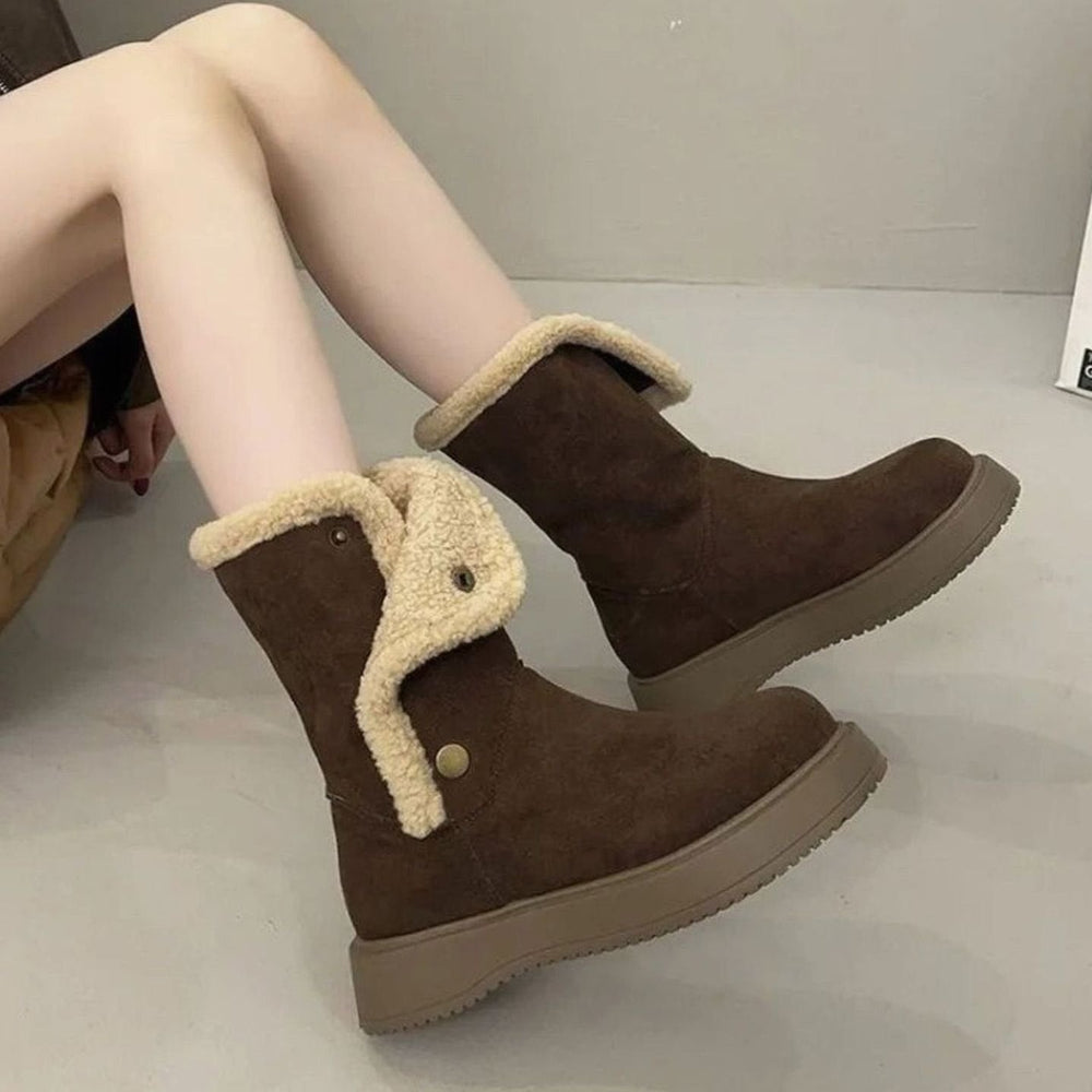Wrenova | Women's Winter Snow Boots Sherpa-Lined - Camel - Image 2