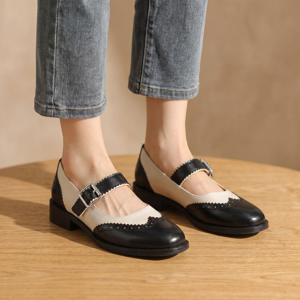 Wrenvoss | Women's Mary Jane Brogue Flat Shoes - Image 2