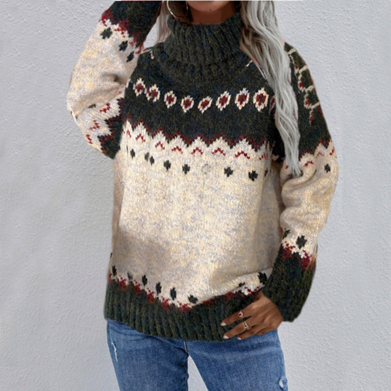 Wyndra | Women's Christmas Fair Isle Turtleneck Sweater - Image 2