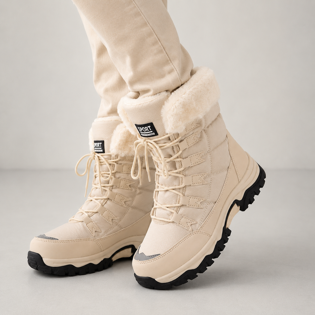 Zarvelle | Women's Waterproof Winter Snow Boots - Cream - Image 1