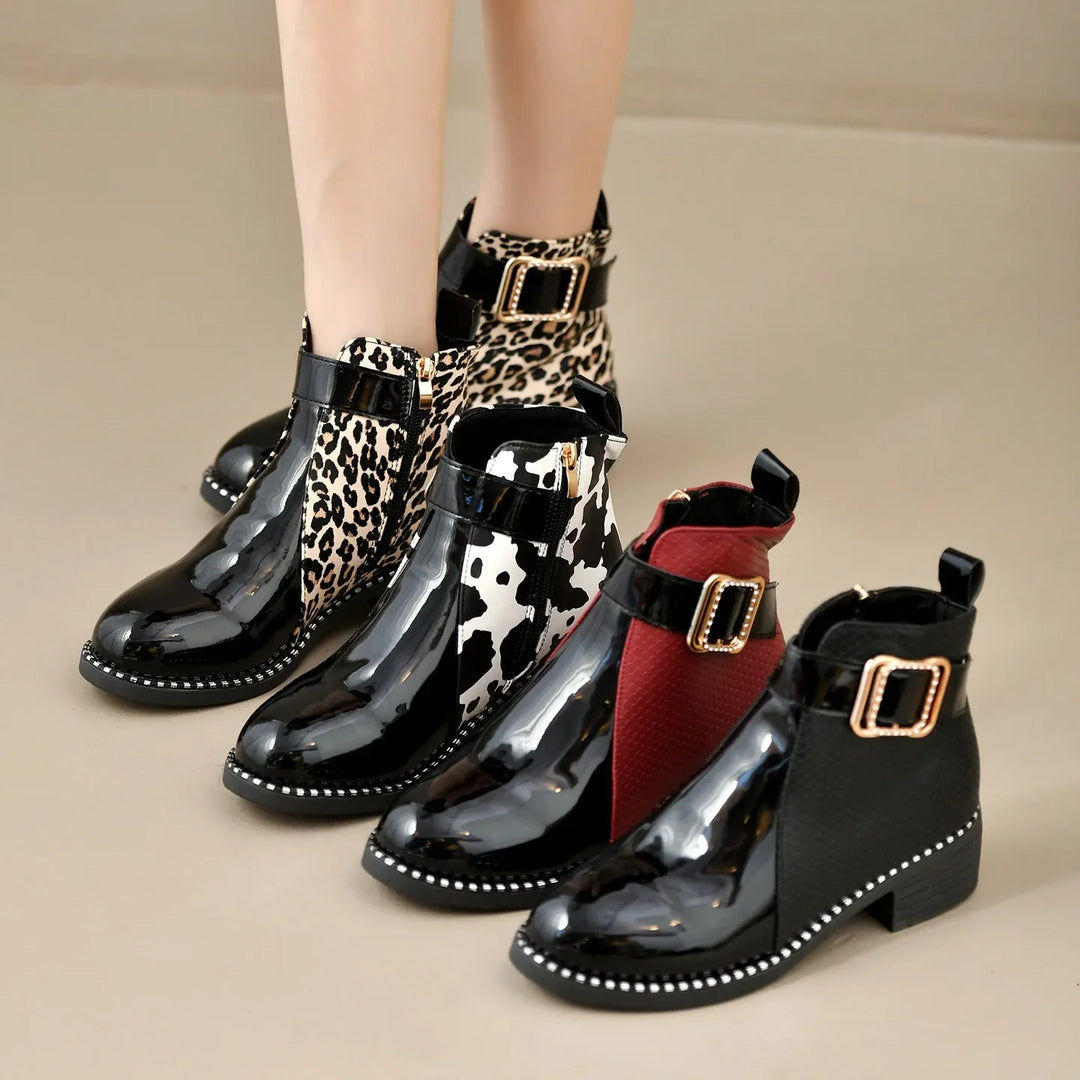 Zelvaine | Women's Orthopedic Ankle Boots Low Block Heel - Image 1