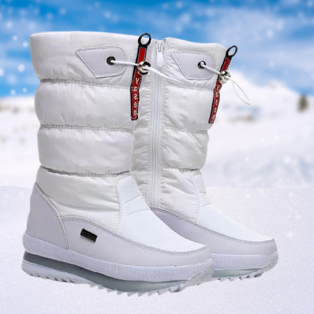 Zelvaine | Women's Winter Snow Boots Mid-Calf - White - Image 1