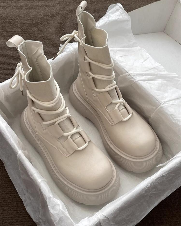 Zelvenne | Women's Lace-Up Chunky Platform Winter Boots - Image 1