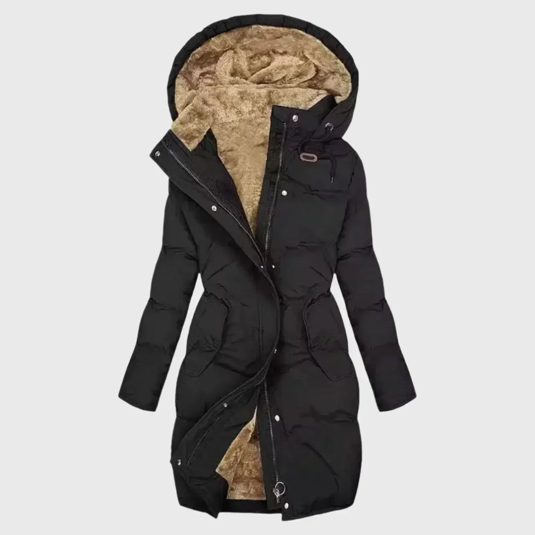 Zilvara | Women's Hooded Puffer Jacket - Black - Image 1