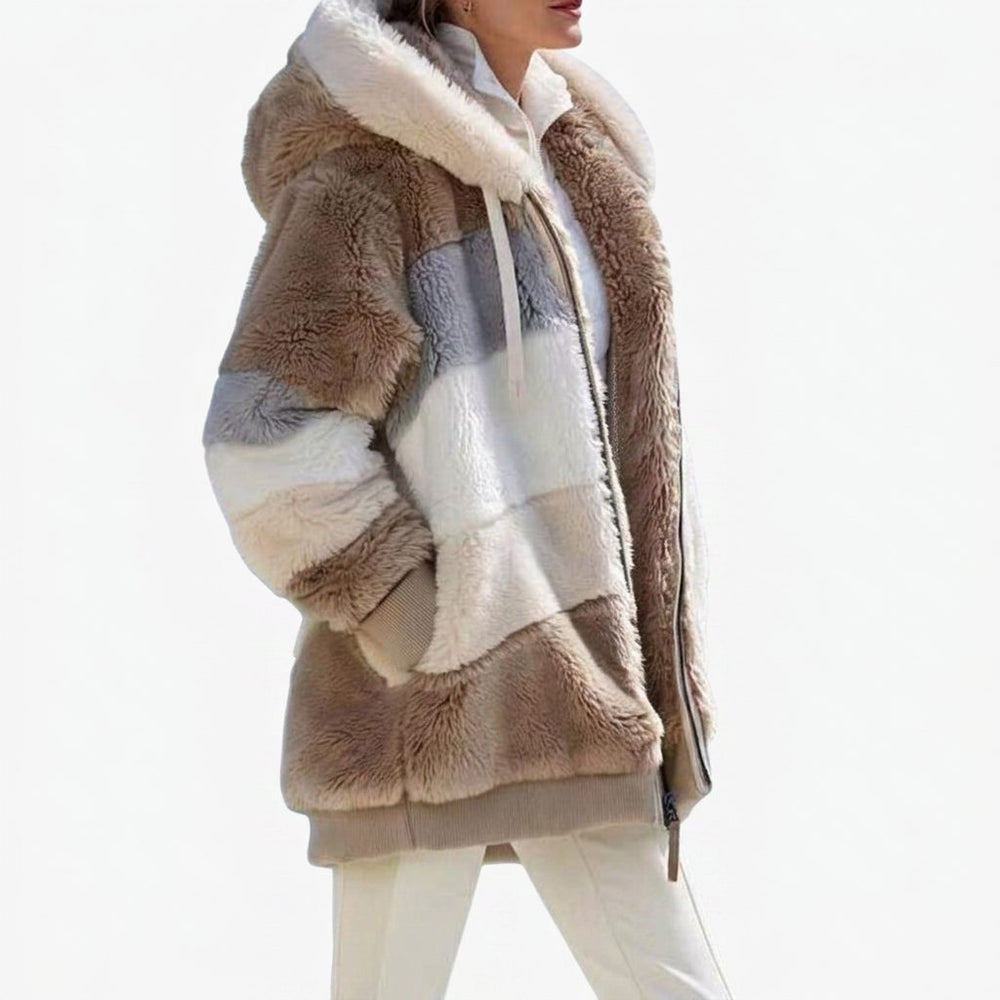 Zolvenne | Women's Hooded Sherpa Puffer Jacket - Image 2